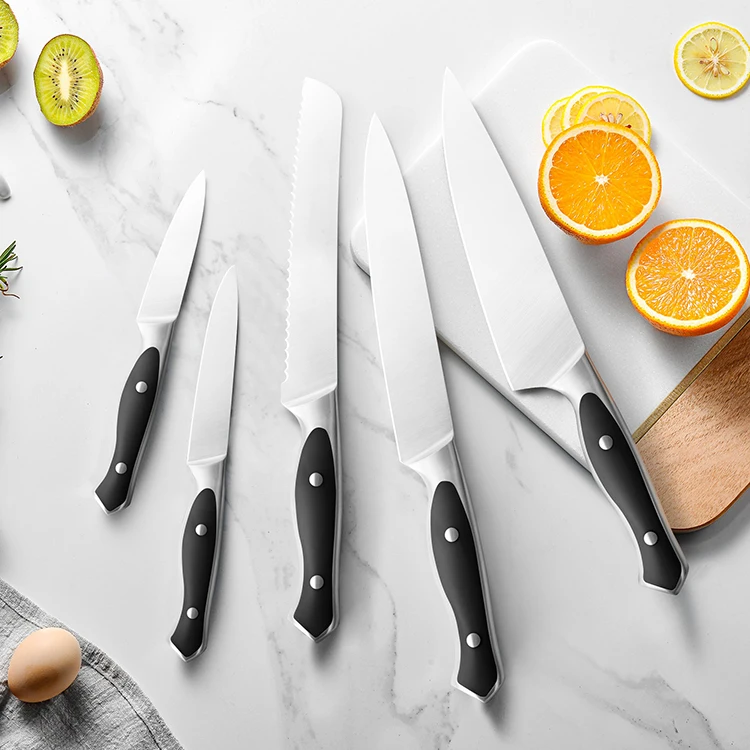 Professional Stainless Steel Kitchen Chef Knife Set Kitchen Chef Slicing Bread Boning Paring Utility Knives Set PP Handle