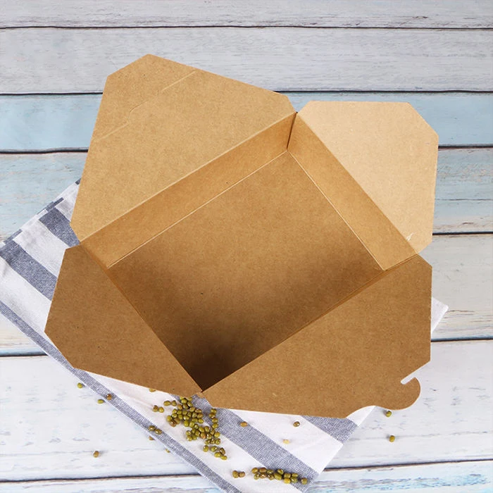 customized printed food container kraft paper fried chicken salad packaging paper boxes