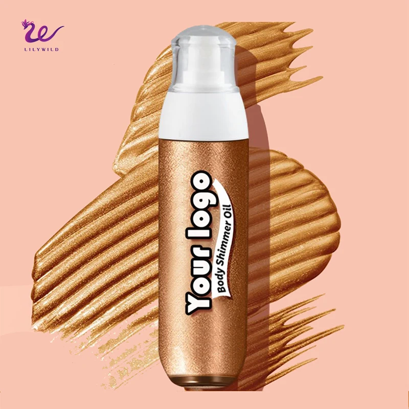 High Quality Private Label Glitter Hair And Body Spray Body Shimmer Oil Custom Logo Shimmer Oil Body
