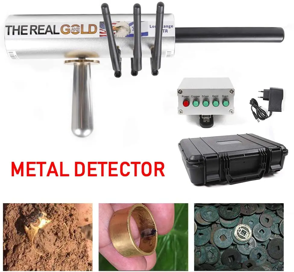 AKS Metal Detector,  Professional Hand-held High Sensitivity Rechargeable Underground Metal Finder Treasure Locator Gold Silver
