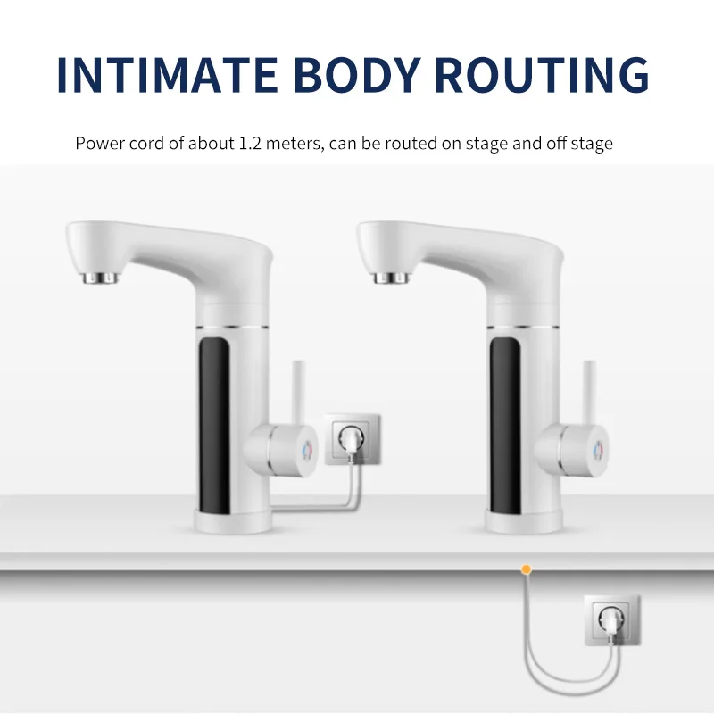 MUDCEelectric instant heating temperature display electric mixing valve durable electric hot faucet for kitchen and bathroom