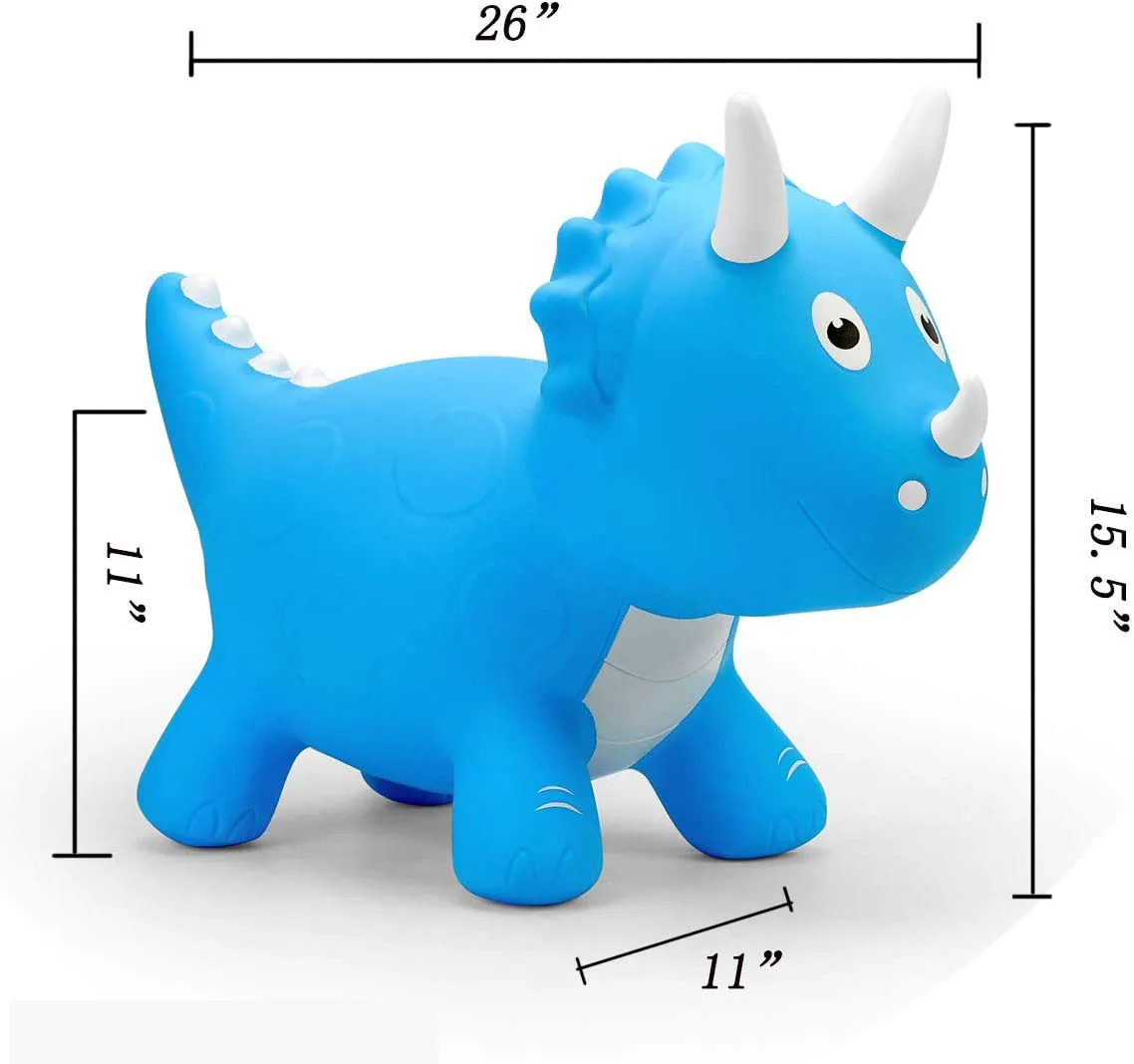 Dinosaur Bouncy Horse Hopping Toys Bouncy Animals Hopper Inflatable Triceratops Bouncer Ride On Animals Toys Gift
