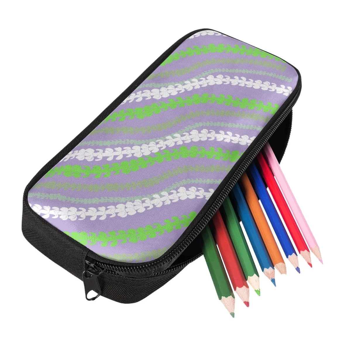 Custom Logo Pua Kalaunu Lei Pakalana Print on Demand Pencil Bag Puakenikeni Pen Case Zipper Closure School Pencil Case for Kids