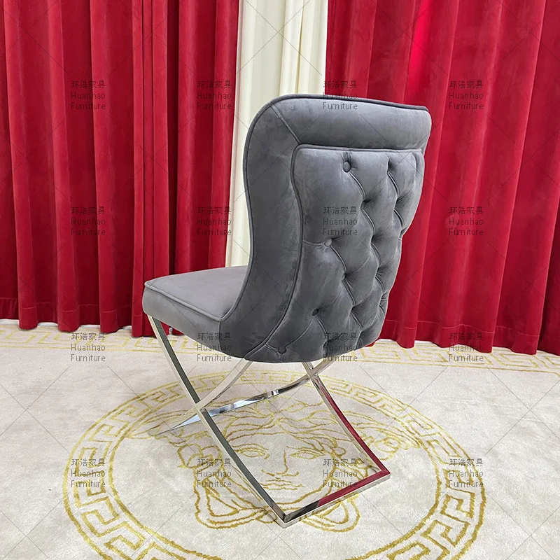 Wholesale modern dining chairs Italy luxury good quality dinning room furniture gold stainless steel legs leather dining chairs