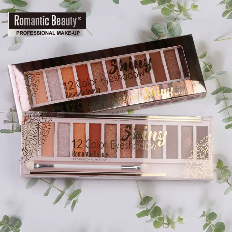 Романтическая красота, 12 цветов, тени для век, макияж глаз, водостойкая минеральная пудра, мерцающие тени для век, палитра для макияжа, косметика