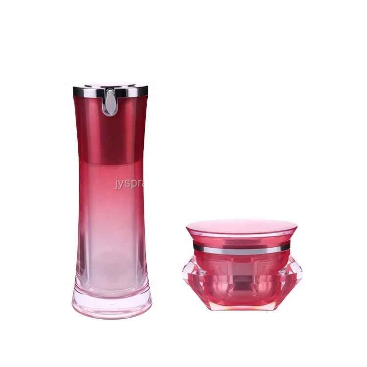 
New products skin care 100ml airless pump bottle acrylic cream jar for cosmetic packaging 