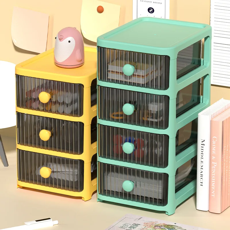 Desktop multi-layer cosmetic storage box Office storage cabinet Drawer type student dormitory stationery storage cabinet