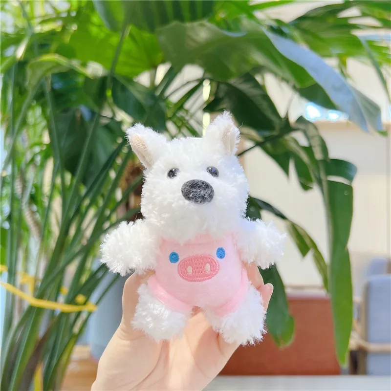 12cm HOT Design plush doll dog Puppy west highland white terrier keychains Toys bag hanging stuffed animal toy For Claw Machine