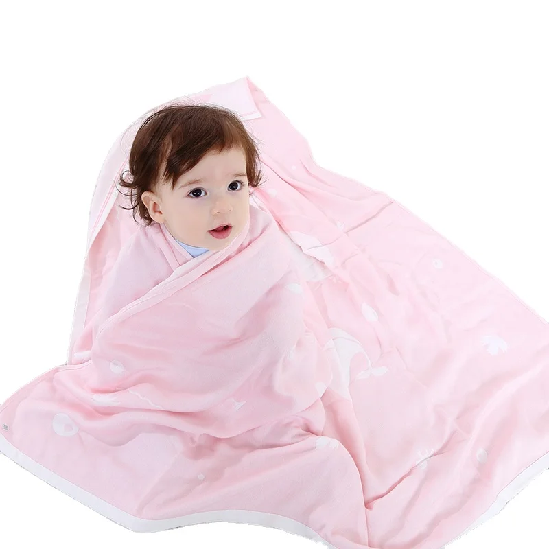 6-Layer Organic Bamboo Fiber Baby Soft Smooth Comfortable Water-Absorben Toddler Kids Bath Towel