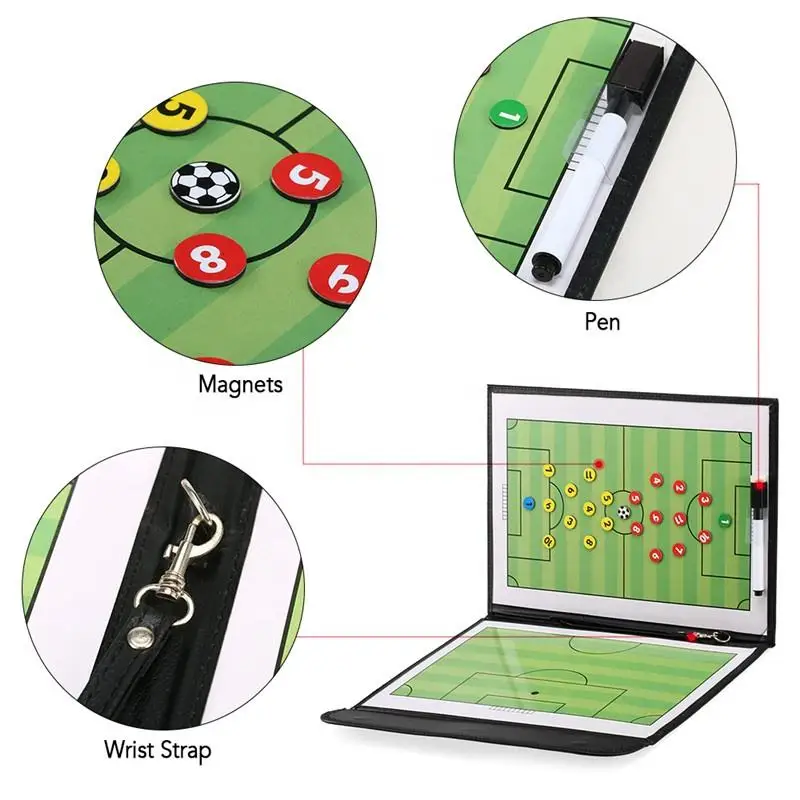 ActEarlier Portable Foldable Magnetic Soccer Training Coach Board Football Coaching Tactical Board