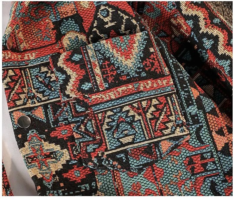 Manufacturer Design Embroidered Plus Size Tapestry Jackets Hoodie Men Shacket Graphic Custom Woven Tapestry Hoodie Zipper Jacket