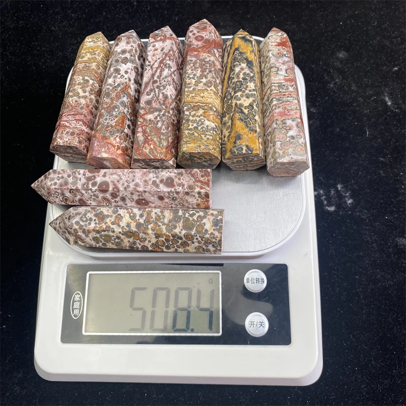 Wholesale Price Natural Crystal Stone Leopard Skin Jasper Crystal Tower For Spiritual Healing
