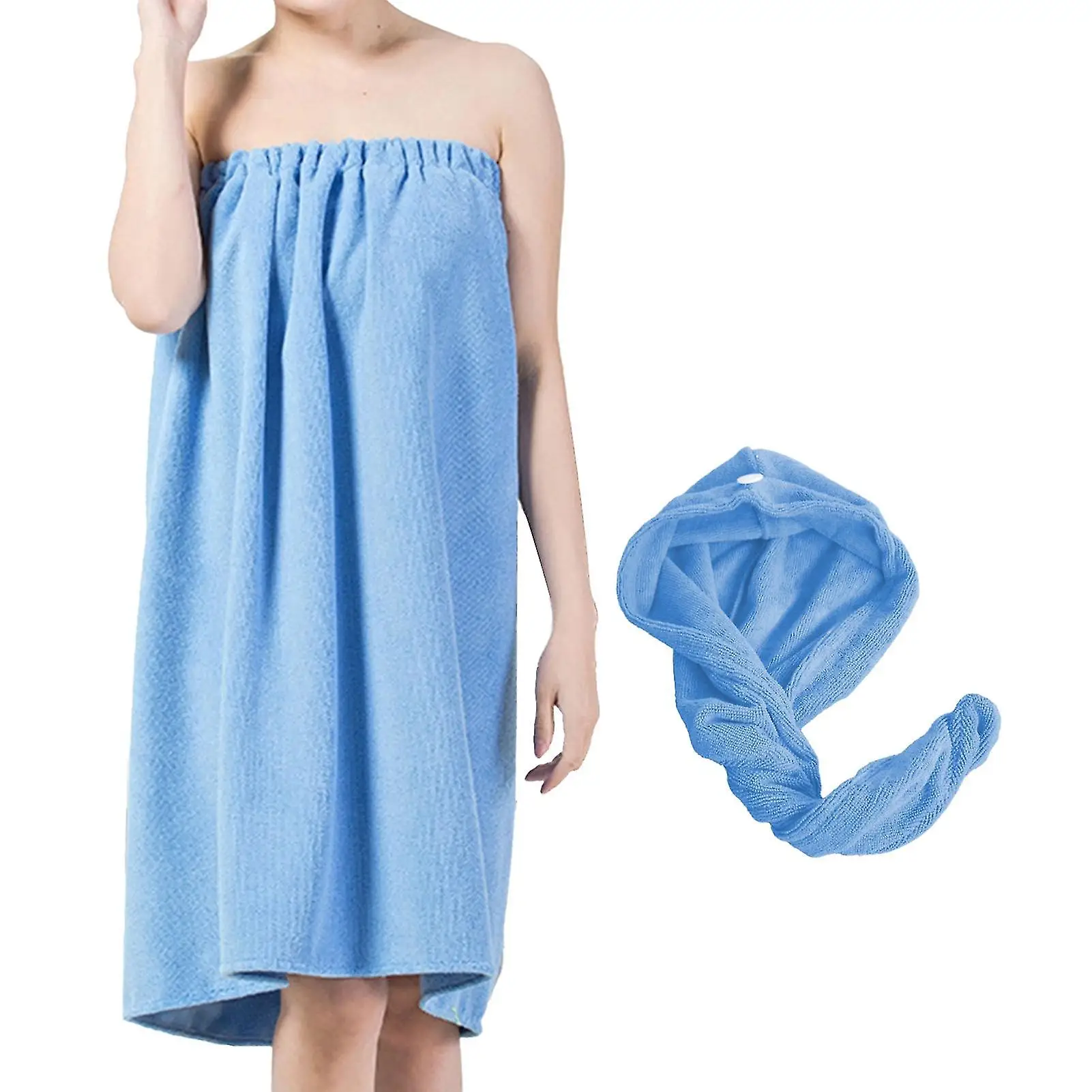 Best microfiber spa bath towel dress wearable bath robe body towel wrap with adjustable closure