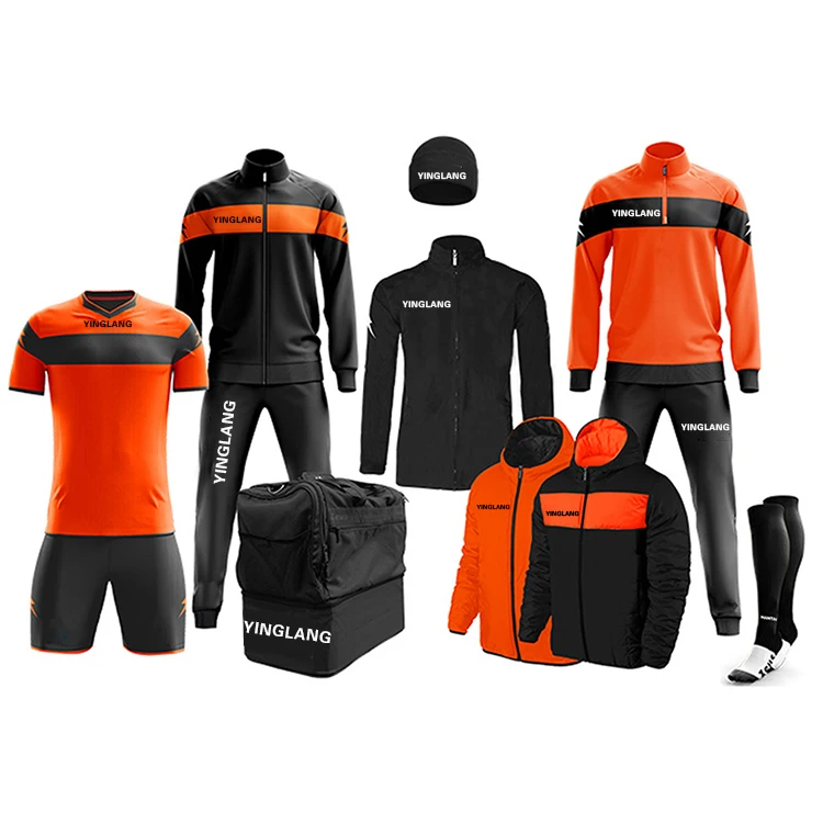 Custom Soccer Wear Polyester Team Name Football Jersey Set Soccer Uniform Kit Set Soccer Jerseys Football Wear