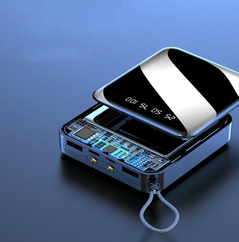 Mini Power Bank 30000mAh LED Power Display 10000mAh Small Portable Charger Bank Mobile Bank Power Supply