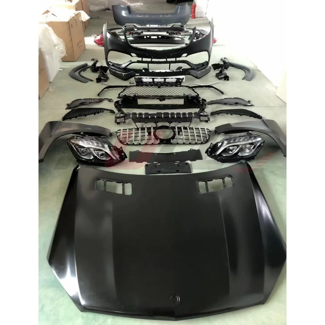 Обвес для Mercedes Benz GL X164 2006-2012 модернизированная модель GLS63 AMG включает передний и задний бампер с решеткой радиатора автомобильные лампы