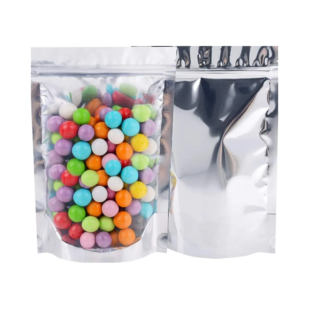In Stock Mylar Bags for Food Storage Resealable Aluminum Foil Smell Proof Pouches Cookies Nuts Tea Candy Packaging Mylar Bags