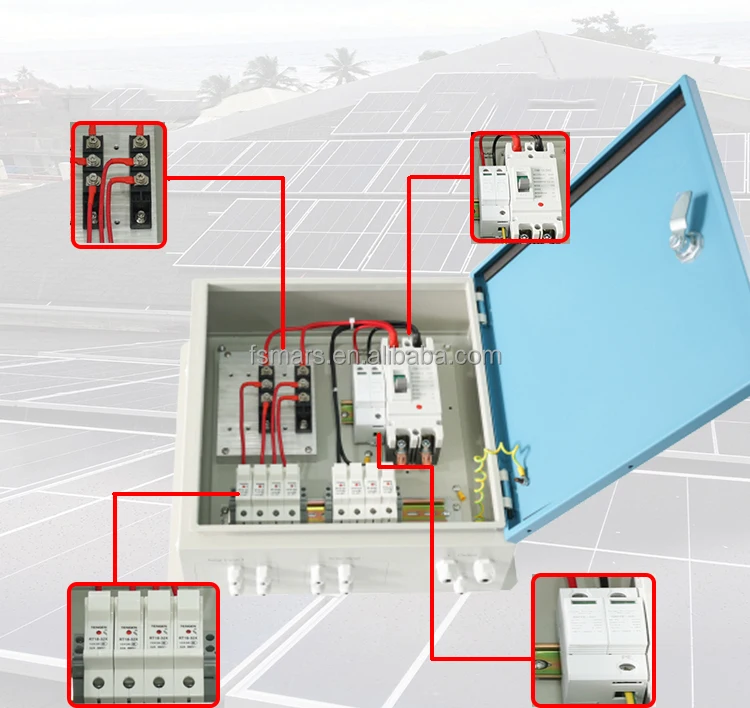 DC String Combiner Box Solar Photovoltaic Junction Box Waterproof IP65 for Solar Panels