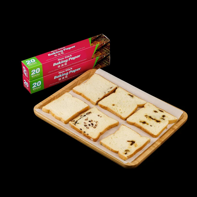 40GSM Unbleached Parchment Paper Roll Single-Sided Coated for Baking Cooking Bread Cookie Lollipop Jumbo Pack