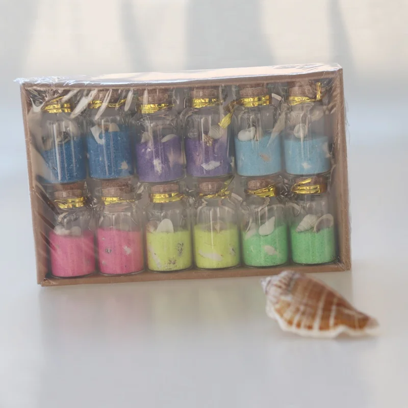 Shell Drift Lucky Glass Bottles for Sand Art Seashell Wishing Bottle for Birthday Gifts
