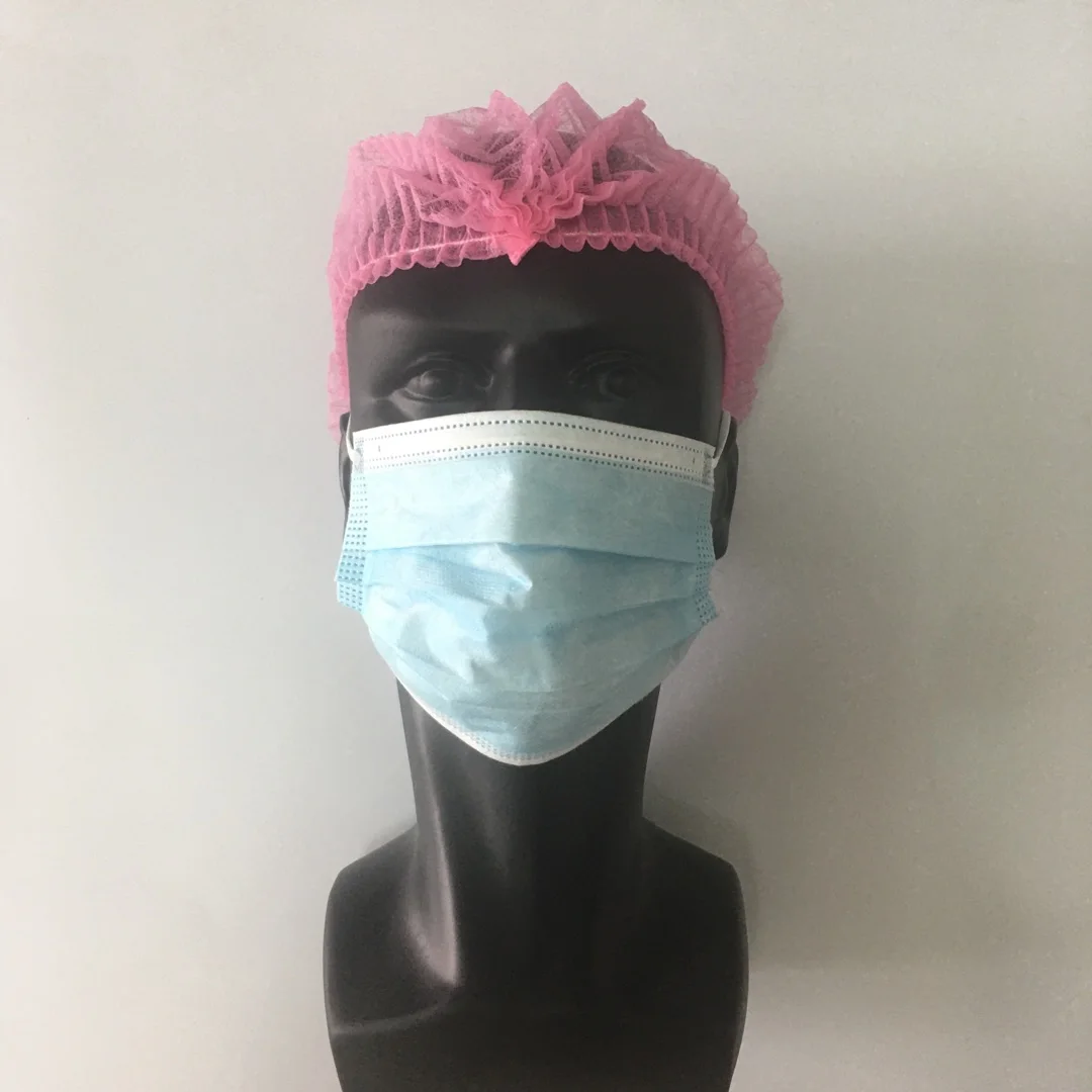
China Factory Non-Woven Disposable Hairnet Mob Cap 