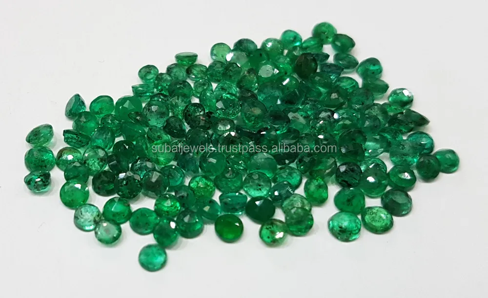 3-3.5mm Natural Loose Round Emerald Lot Brazil Origin Non-heated Non-treated Bright Green