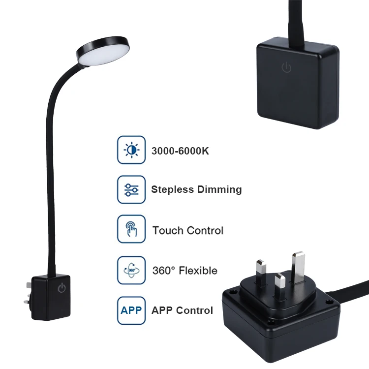 Modern 5W Smart APP Control Dimmable Timer Indoor Lighting LED Plug In Wall Bedside Lamps For Home