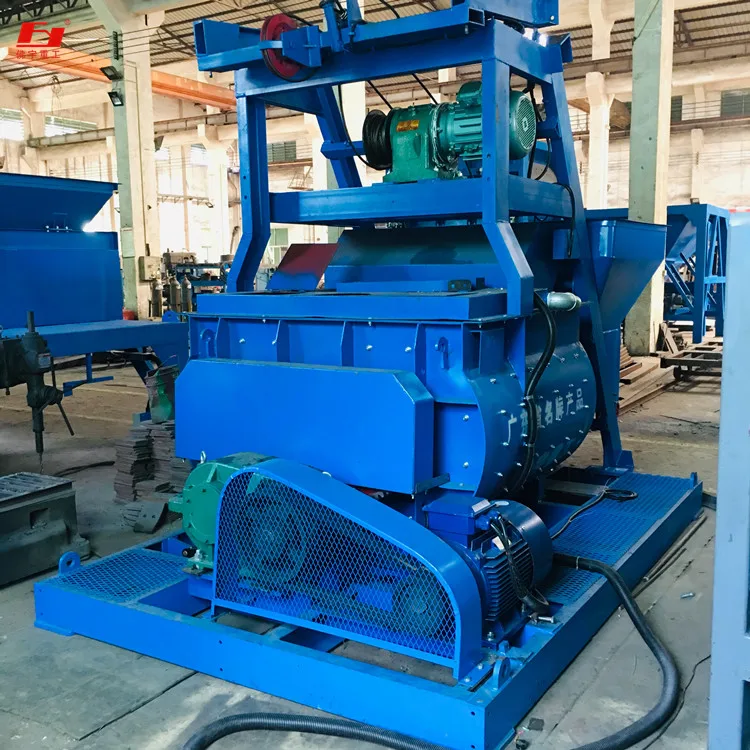 High efficiency and safe operation of industrial double-axis JS750C concrete mixer for building mixing and soil mixing