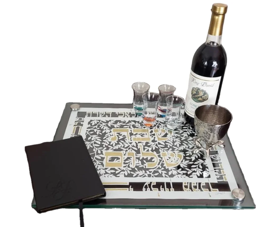 Изготовленный на заказ акриловый Judaica Shabbat поднос для свечей стеклянный шаббо декор стола еврейский