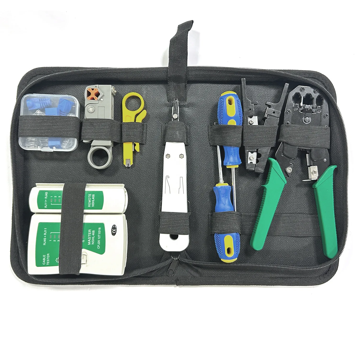 Multi-Function LAN Network Cable Tester Tool Screwdriver Wire Stripper RJ45 Connector Computer Crimping Pliers Tool Kit Set