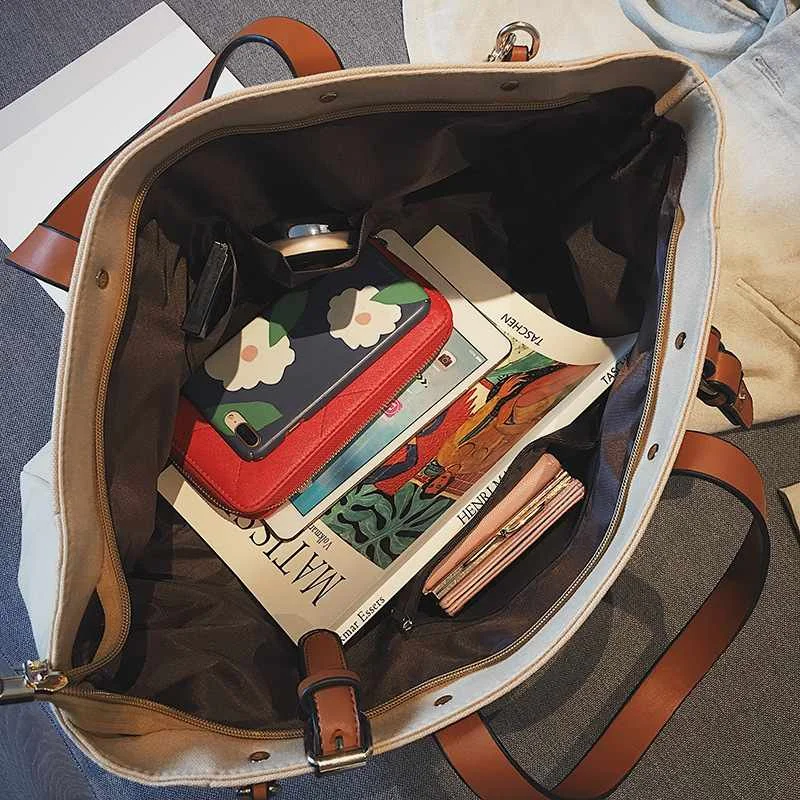 Fashion handbag 2021 hot selling multi colors ladies shoulder bag large capacity canvas crossbody bag women portable tote bag