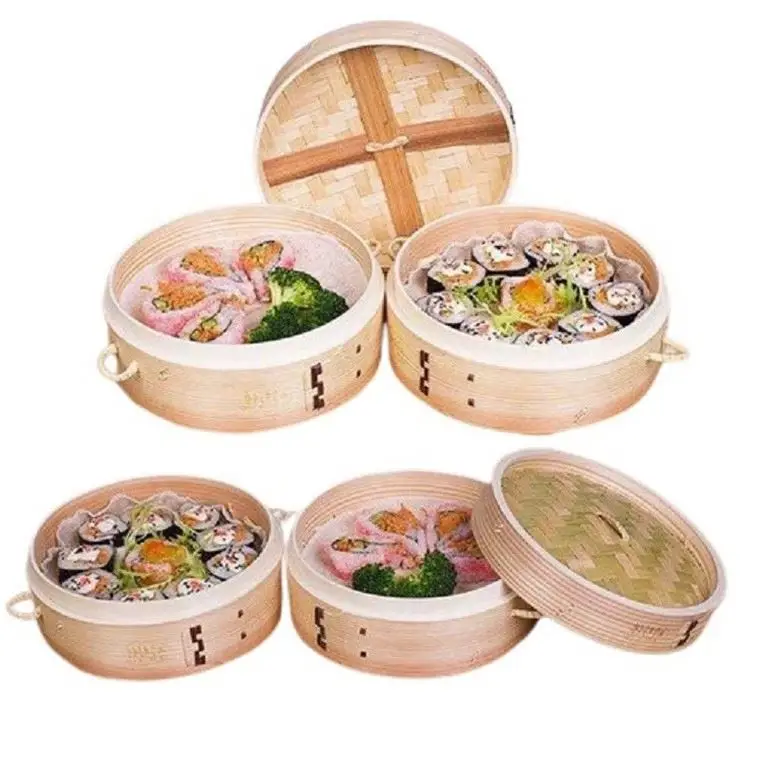 Piroscafo в Acciaio Inossidabile 304 Vaporiera Bambu Con логотип Stampato Pentola A Vapore Per Patate Dolci Salsicce Di Mais E