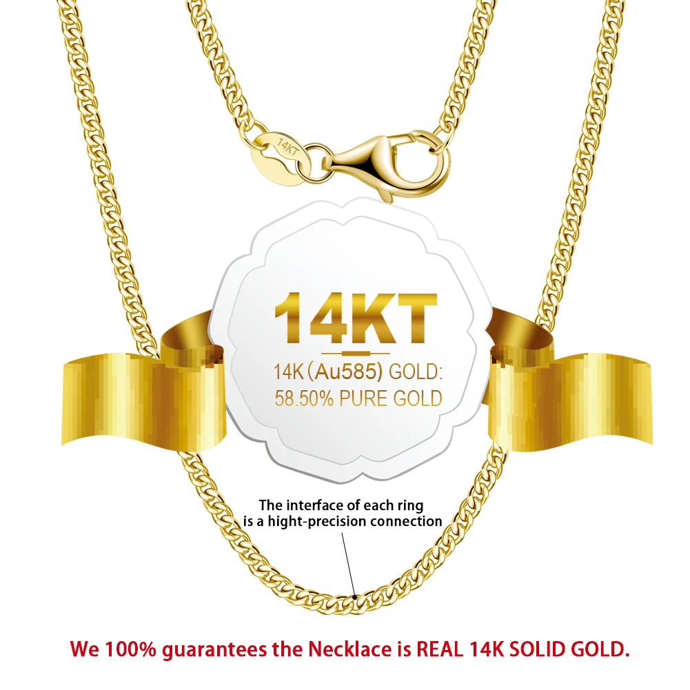 GC04 оптовая продажа кубинское звено цепочка колье 14k Au585 чистая ювелирные изделия из японского золота натурального
