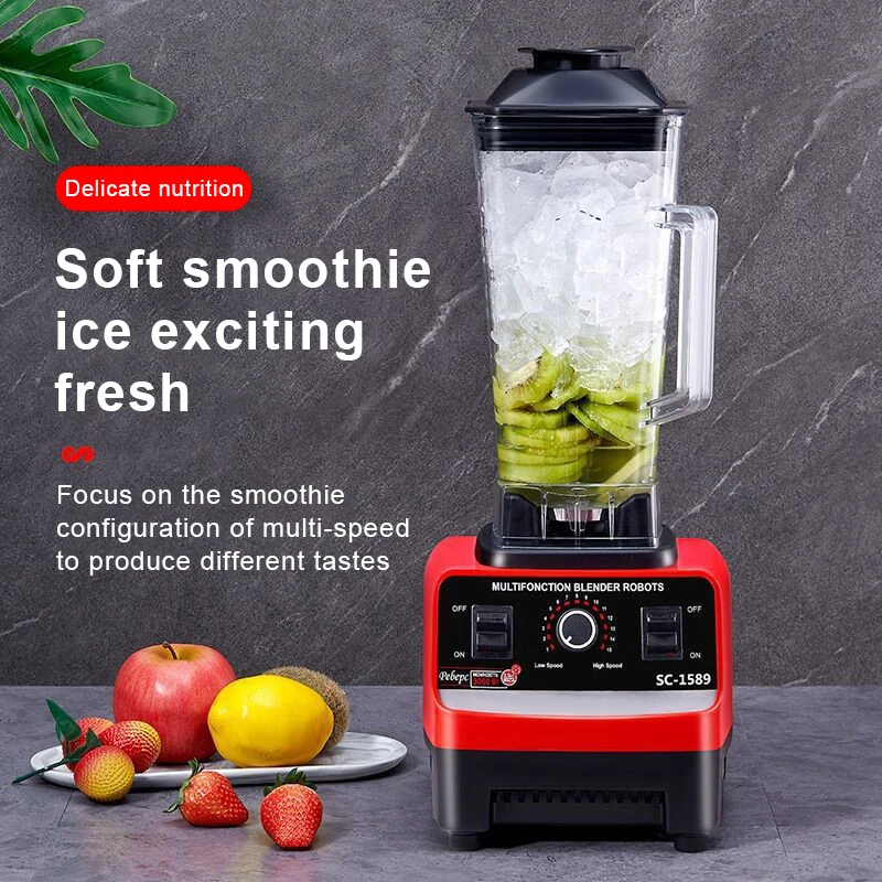 Large Capacity Compact Countertop Smoothie Blender/Maker 6-Blade Stainless Steel Personal Blender for Shakes and Smoothies