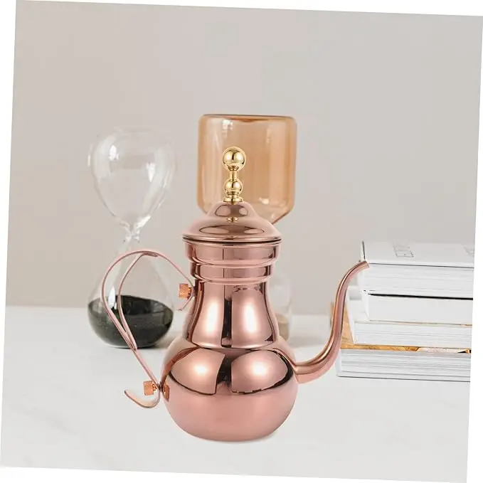 Stainless Steel Flower Teapot Commercial Small Mouth Pot Hotel Long Mouth Pot Hotel Tea Kettle With Filter Restaurant Teapot
