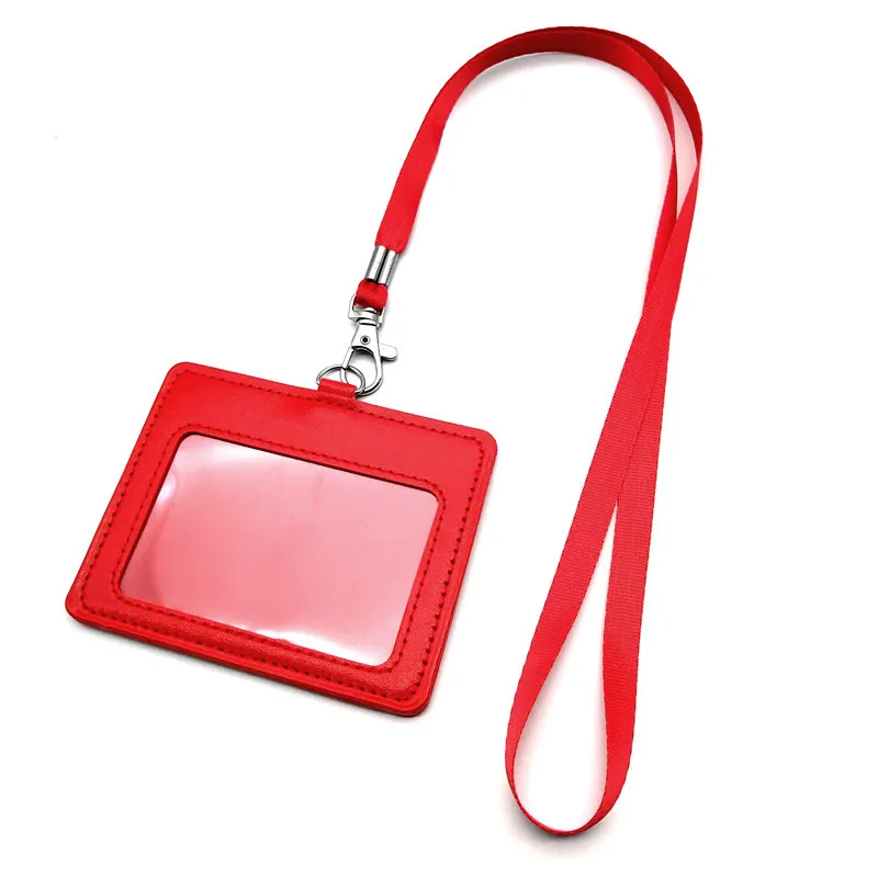 
Metro Card Custom Cover Multi-Color Business Working Cards School Cartoon Pu Leather Id Card Badge Holder with hang rope 