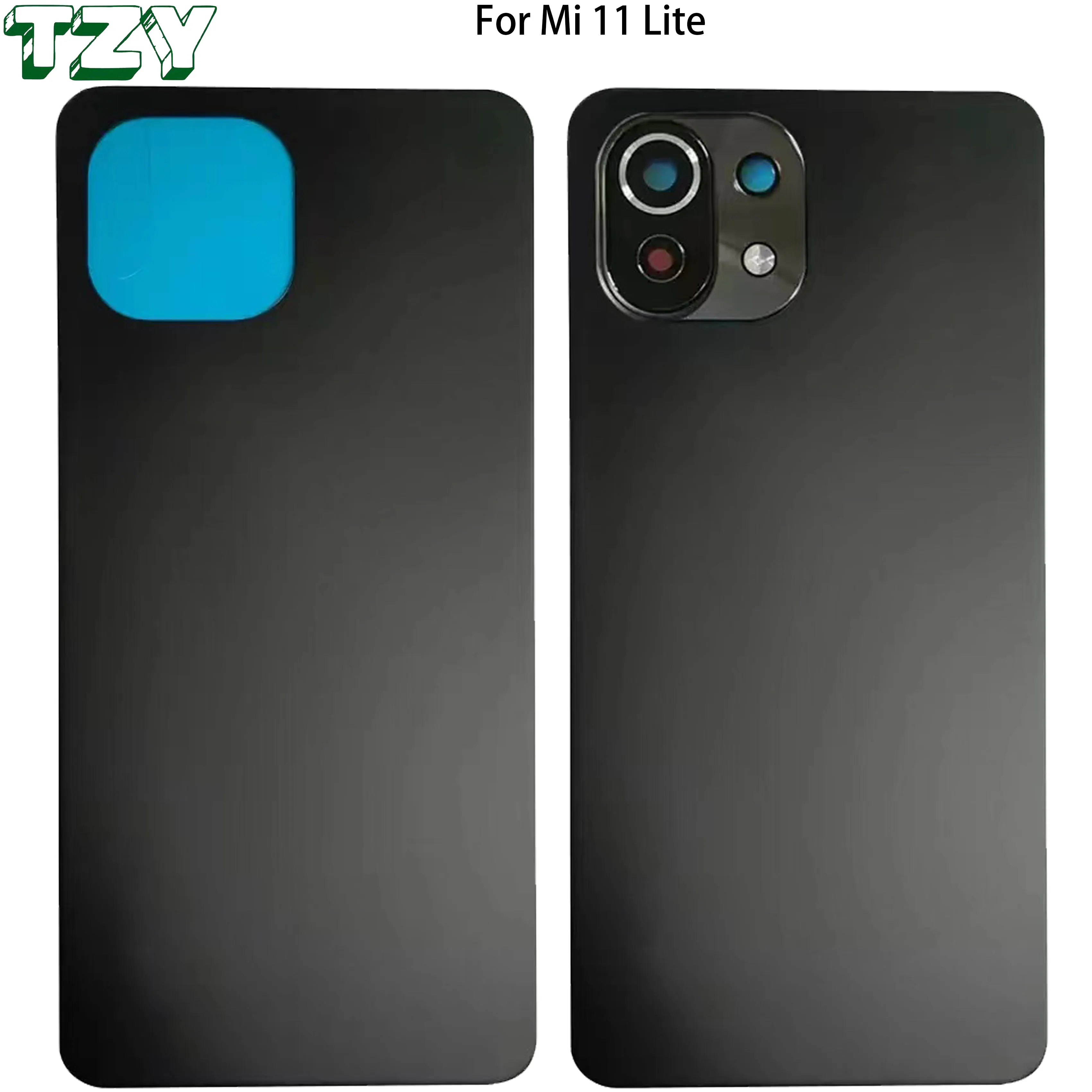 Phone Back Battery Cover For Xiaomi Mi 11 Lite  Rear Case Housing Glass Replacement Parts