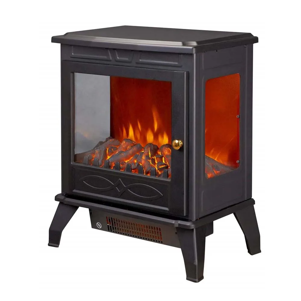 New Design fireplace 1800W Freestanding LED flame Luxury 3 Sided Glass Electric Fire Heater