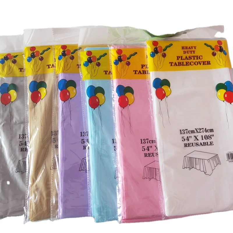 
137*274CM large size Birthday party supplies pure solid color pink disposable table cloth rectangle tablecloth 