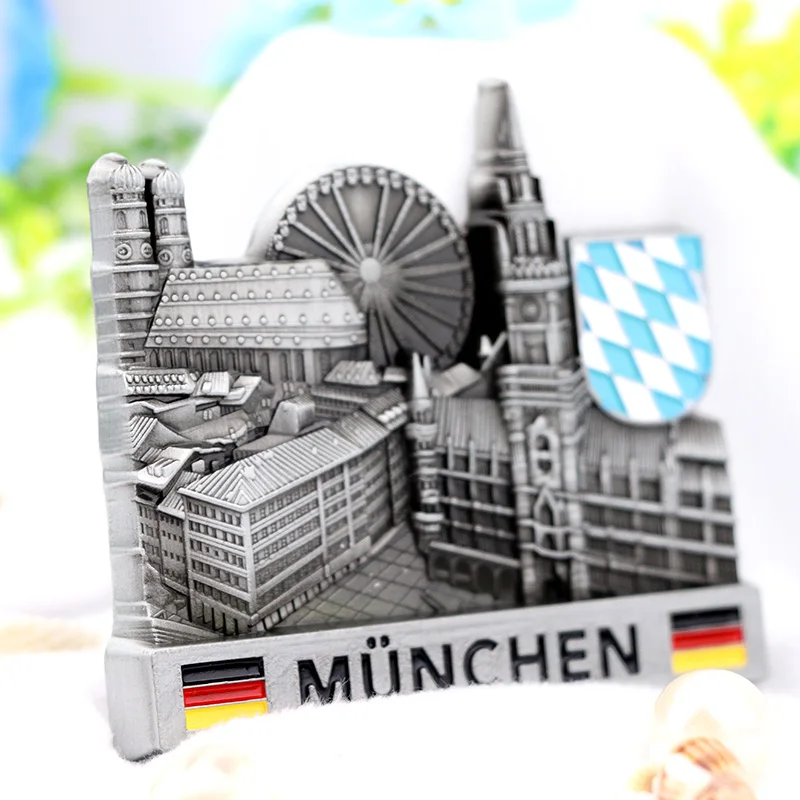 
Munich City Souvenirs Keychain High Quality Germany Tourist Souvenir Gift 3D Refrigerator Magnet 