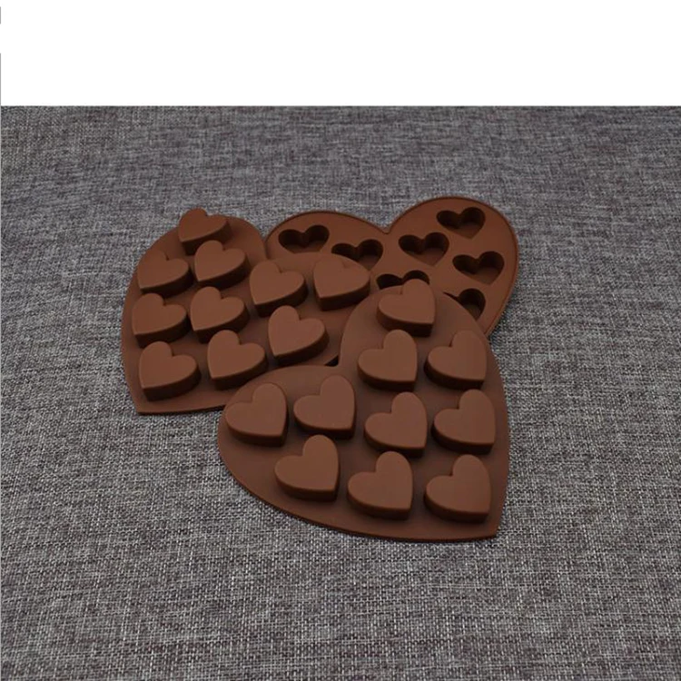 10 Cavities Heart Shape Silicone Mold for Baking Chocolate Soap Fondant Pudding Jelly Candy Cookie Ice Cube Small Cake Gelatine