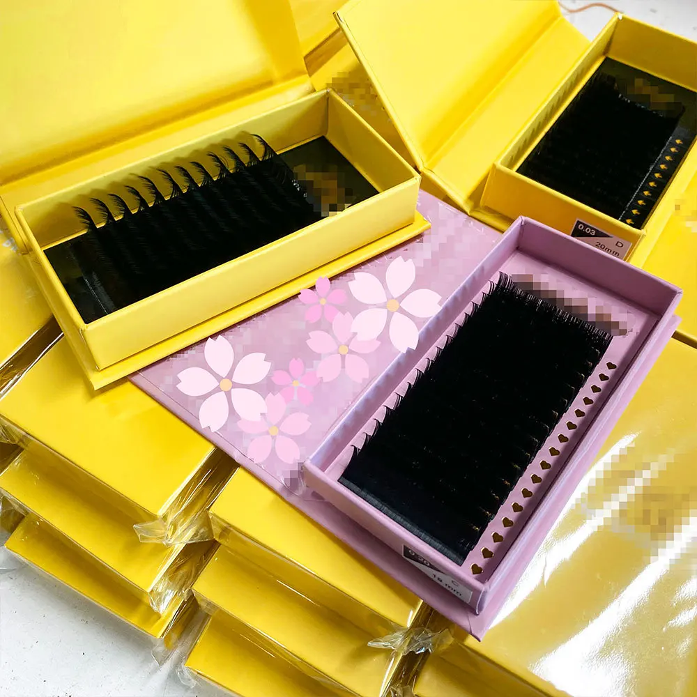 Korean Pbt 25mm Custom Private Label Mink Individual Lashes Las Supplies Lash Trays Volume Classic Cashmere Eyelash Extension