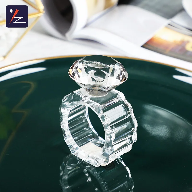 Высококачественное кольцо для салфеток в форме бриллианта свадебное ресторана украшение дома