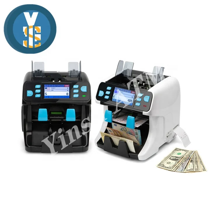 ys 208C Two Pockets Cis Banknote Cash Value Counter Thermal print Currency Counting Machine Cash Bill Counter (1600508081855)