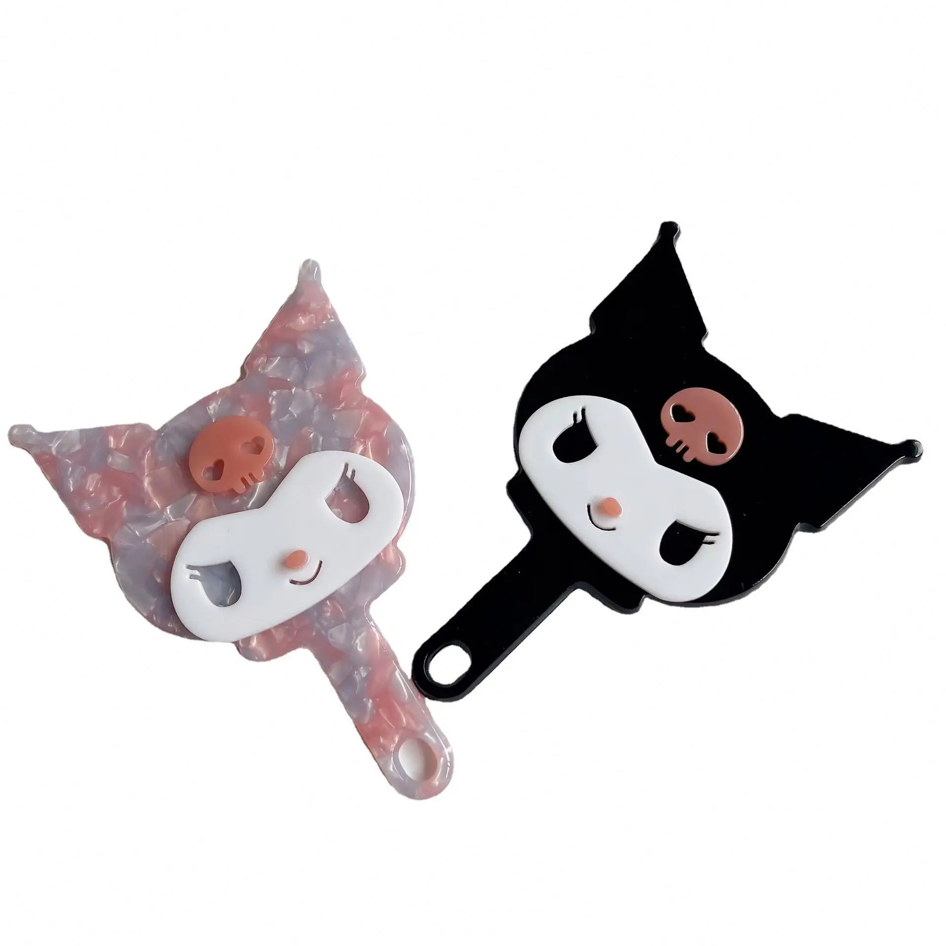 Creative Cartoon Acetic Acid Mirror Acetate Hand hello kitty Mirror with Handle Cosmetics Portable Vanity Mirror