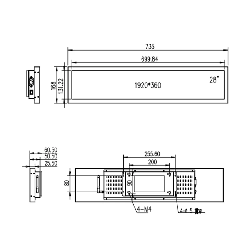 Customized 28 inch digital signage and displays store wide touch screen monitor shelf bar lcd advertising strip LCD display