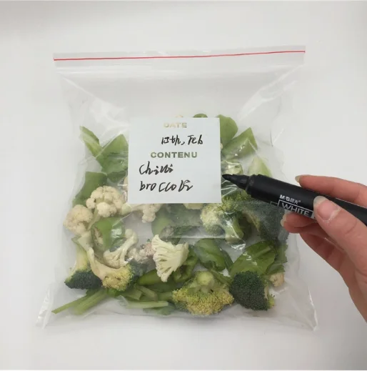 Click Sound Freezer Reusable Double Zipper Ziplock Zipper Zip Lock Food Storage Bags