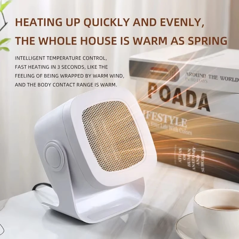 Mini Portable Desktop Personal Adjustable Angle Fast Heating PTC Ceramic Space Air Hot Smart Home Heater For Winter Warm Bedroom