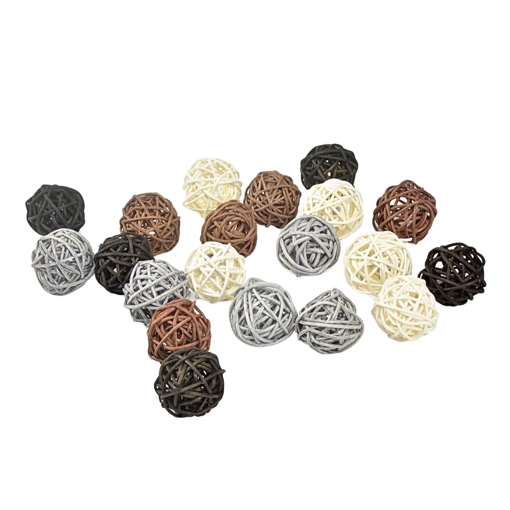 20 Pieces Wicker Rattan Balls Decorative Orbs Vase Fillers for Wedding Baby Shower Party Craft Table Decoration