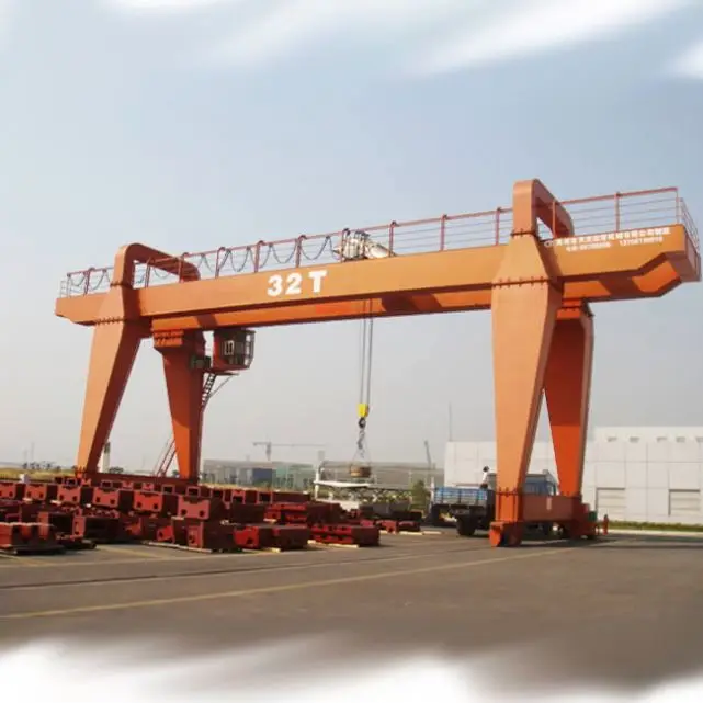 Factory 5Ton 10Ton 15ton 20 tons 25 ton Double Girder Gantry Crane Price with wheel or tire